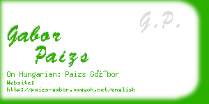 gabor paizs business card